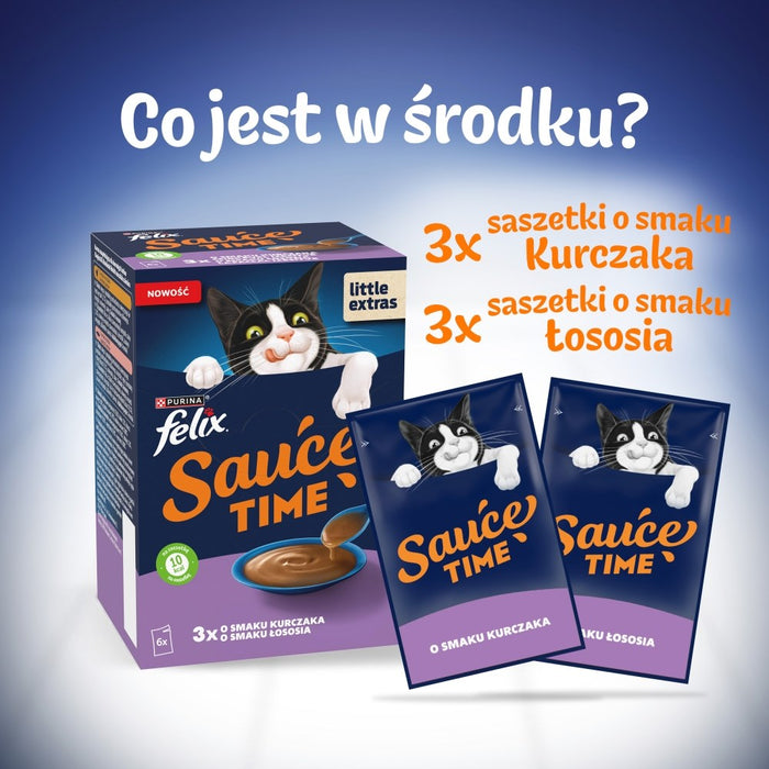 PURINA Felix Sauce Time - мокра храна за котки - 6x40 г