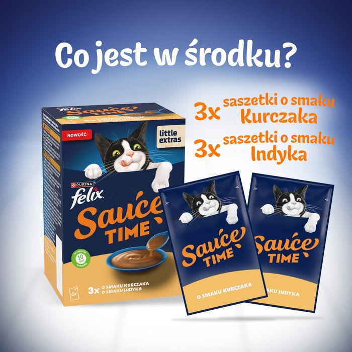 PURINA Felix Sauce Time - мокра храна за котки - 6x40 г