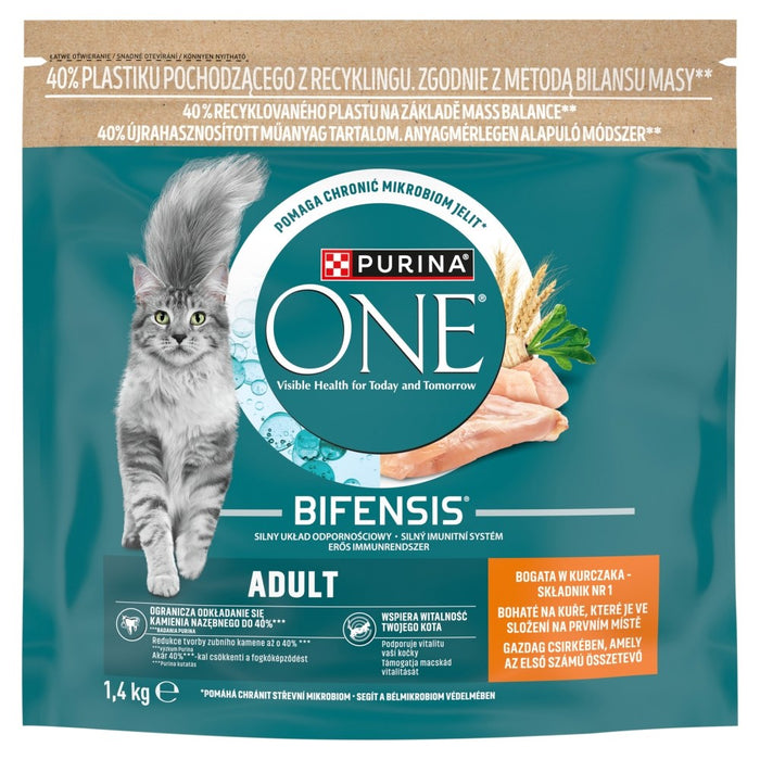 PURINA One Bifensis Adult Rich с пилешко - суха храна за котки - 1,4 кг