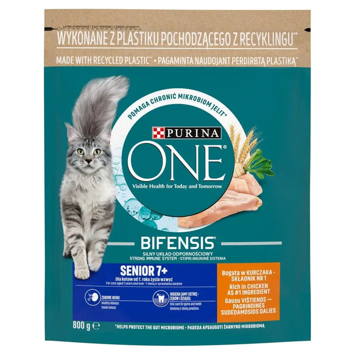 PURINA One Bifensis Senior 7 + - суха храна за котки - 800гр