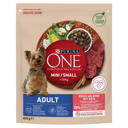 PURINA One Mini Adult Beef Rice - Суха храна за кучета