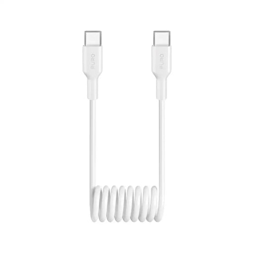 Puro 25W USB C спирален кабел USB C 1m бял