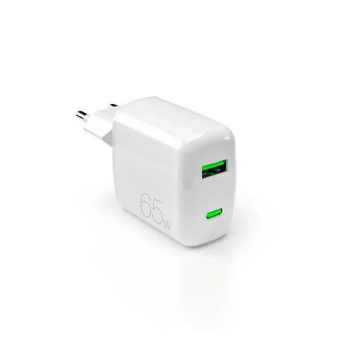 Puro 65W GaN USB-A USB-C стенно зарядно устройство - бяло