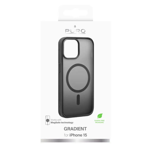 Puro Gradient Case с MagSafe за iPhone 15 - черен