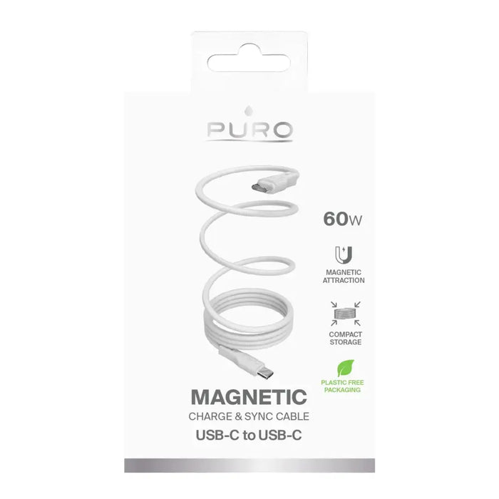 Puro Magnetic USB-C - USB-C 60W USB 3.2 (20 Gbps) 1m
