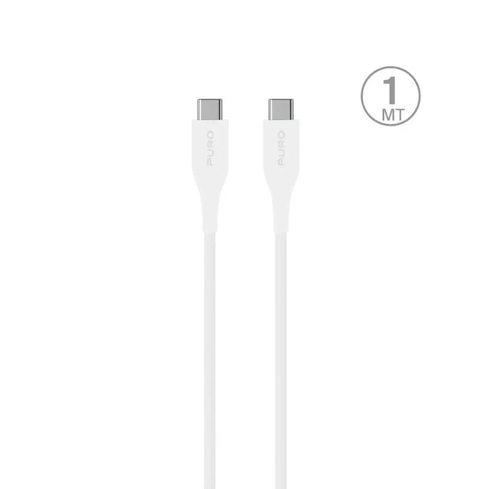 Puro Plain USB-C - USB-C 2A 1m кабел - бял