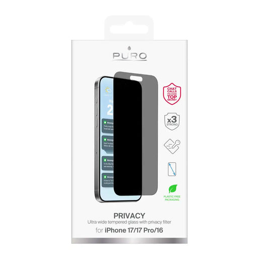 Puro Privacy Tempered Glass за iPhone 17 / iPhone 17 Pro