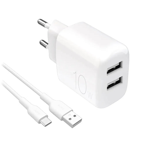 Puro PROLITE 10W 2x USB-A стенно зарядно + USB-A - USB-C