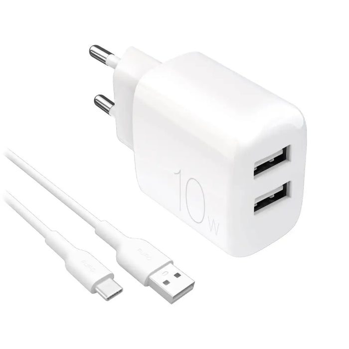 Puro PROLITE 10W 2x USB-A стенно зарядно + USB-A - USB-C