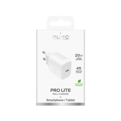 Puro PROLITE 20W USB C стенно зарядно бяло