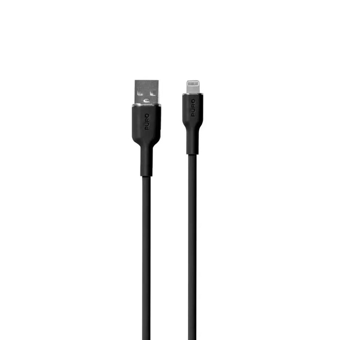 Puro Soft USB-A - Lightning кабел 1,5 м силикон - черен