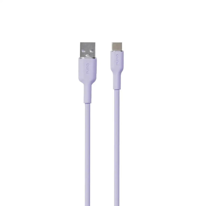 Puro Soft USB-A - USB-C кабел 1,5 м - лилав