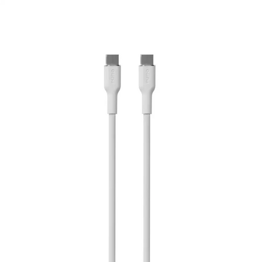 Puro Soft USB-C - USB-C 60W 1.5m силиконов кабел - бял