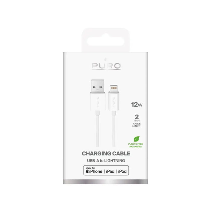 Puro TPE 12W USB-A - Lightning Cable 2m - Бял