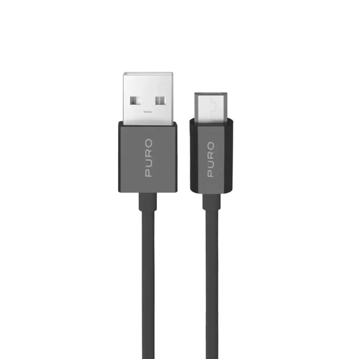 Puro TPE 12W USB-A - microUSB 1m кабел - черен