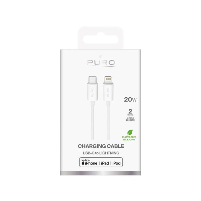 Puro TPE 20W USB C Lightning Cable 2m Бял