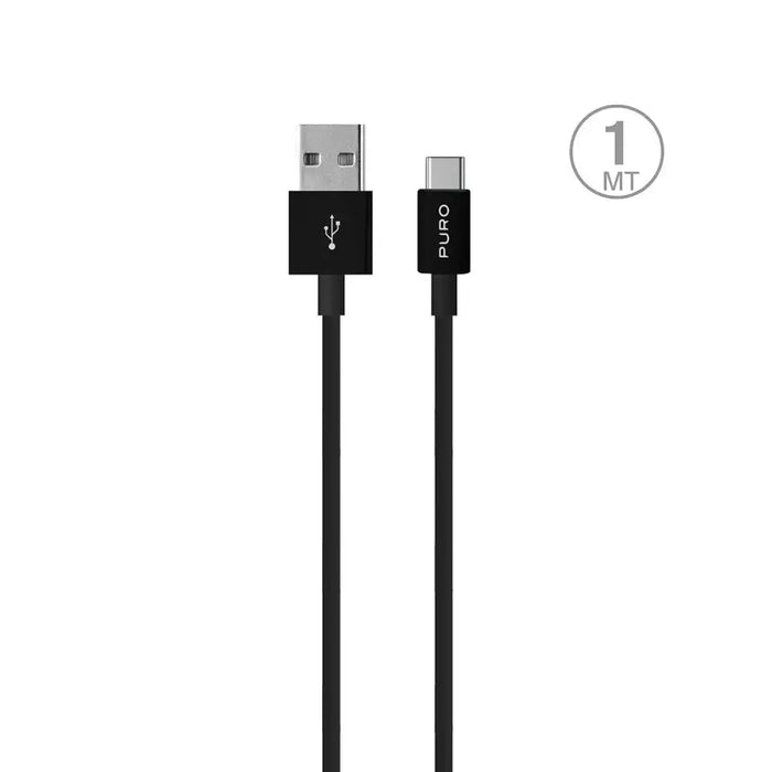 Puro White USB-A USB-C кабел 1 м - черен
