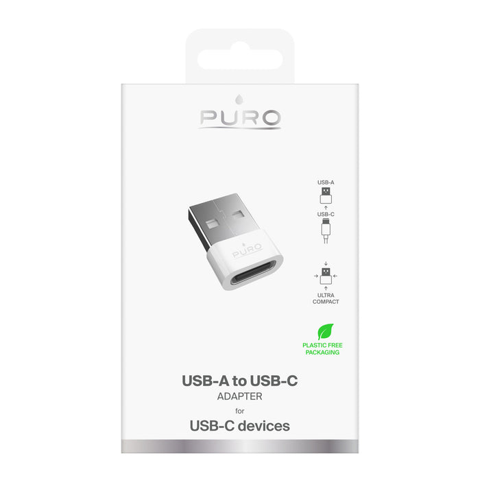 Puro USB-C - USB-A адаптер - бял