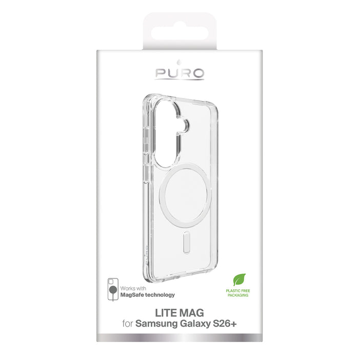 Защитен калъф Puro LITE MAG за Samsung Galaxy S26 Plus, съвместим с MagSafe - прозрачен
