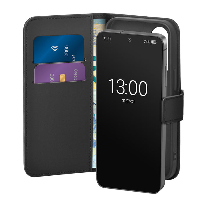 Калъф Puro Eco-Leather за Samsung Galaxy S26 Plus с портфейл - черен