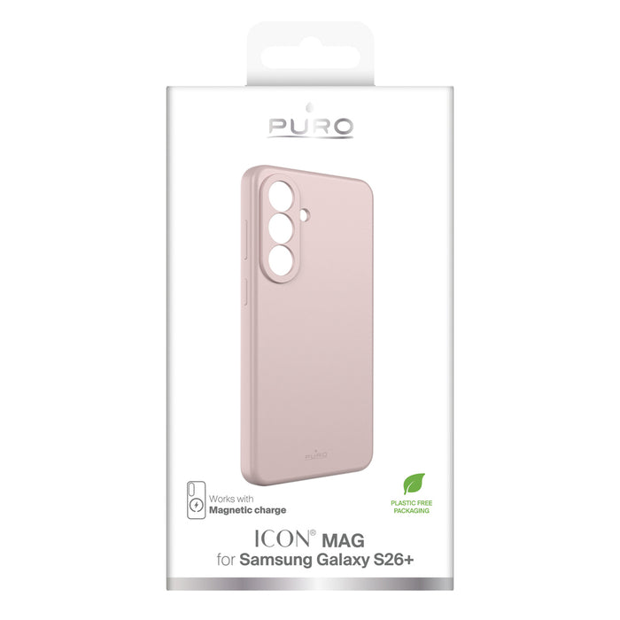 Защитен калъф Puro ICON MAG за Samsung Galaxy S26 Plus, силиконов, съвместим с MagSafe - розов