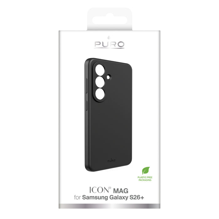 Силиконов защитен калъф Puro ICON за Samsung Galaxy S26 Plus - черен