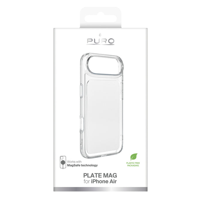 Калъф Puro Plate Mag за iPhone 17 Air, съвместим с MagSafe - бял