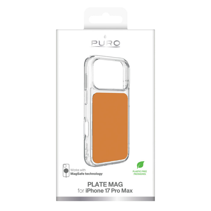Калъф Puro Plate Mag за iPhone 17 Pro Max, съвместим с MagSafe - оранжев