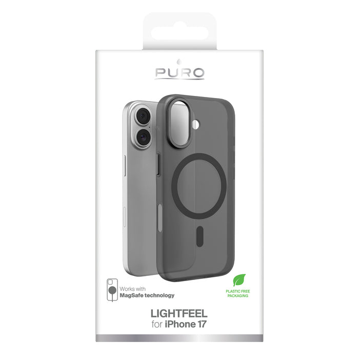 Калъф Puro Lightfeel за iPhone 17, съвместим с MagSafe - прозрачен и черен