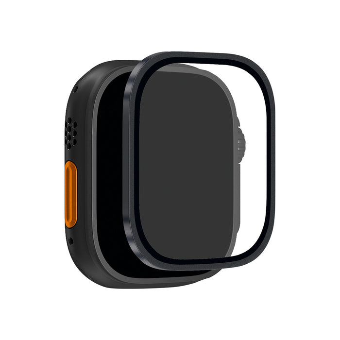 Puro закалено стъкло с титаниева рамка за Apple Watch Ultra / Ultra 2 / Ultra 3m, черно