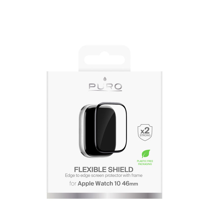 Puro PMMA протектор за екран "FLEXIBLE SHIELD", с включен апликатор, за Apple Watch Series 10 / 11 46 мм, черен