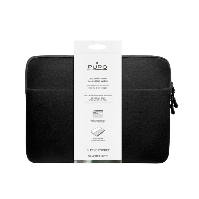 Чанта с ръкав Puro SLIM POCKET, неопрен, 13 инча, черна