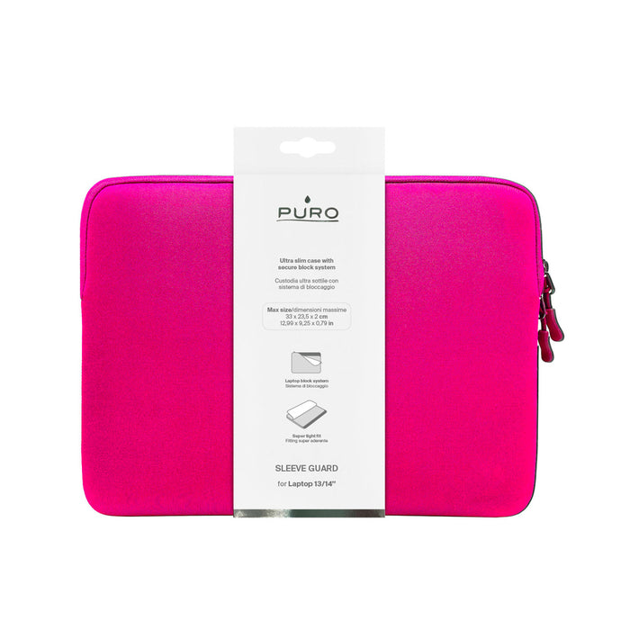 Чанта за ръкави Puro SLIM GUARD, неопрен, 13-14 инча, розова