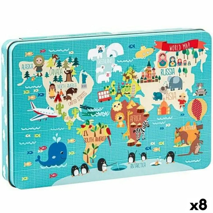Пъзел Apli 48 x 32 cm Карта на Света 24 Части (8 броя)