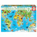 Пъзел Educa Animals Map (150 pcs)