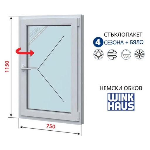 PVC ПРОЗОРЕЦ PROFILINK 5-КАМЕРЕН 750/1150 БЯЛ