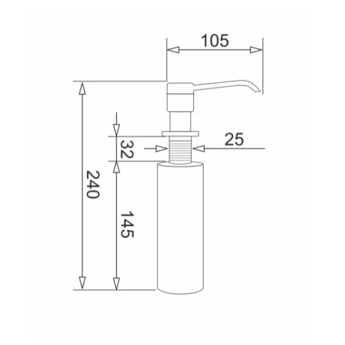 PYRAMIS DP-01 028102501 Дозатор за сапун Хром Неръждаема