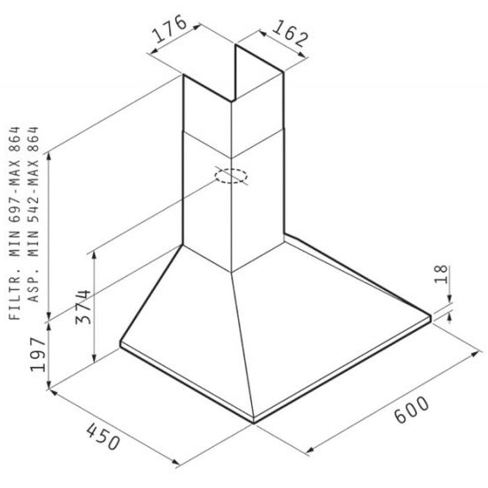 АБСОРБАТОР PYRAMIS  96W ИНОКС