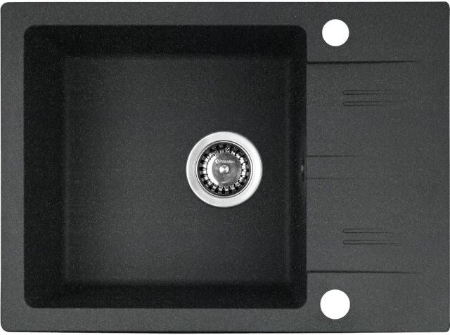 Мивка PYRAMIS LEFKADA (59x44) 1B 1D черна + смесител Lungo volcano Black Edition - 070261111LBE