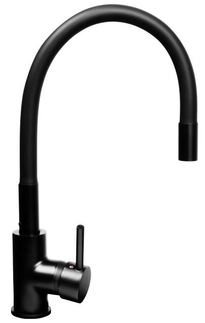 Мивка PYRAMIS LEFKADA (68x44) 1B 1D черна + смесител Flessi Black Edition - 070 260 611F