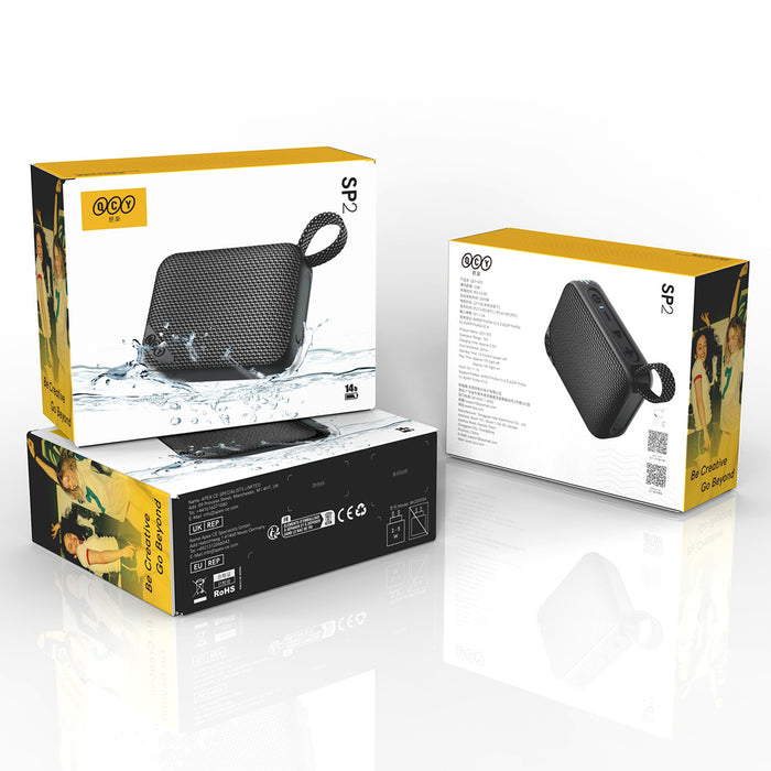 QCY SP2 IP67 Bluetooth високоговорител с RGB подсветка и стерео режим - черен