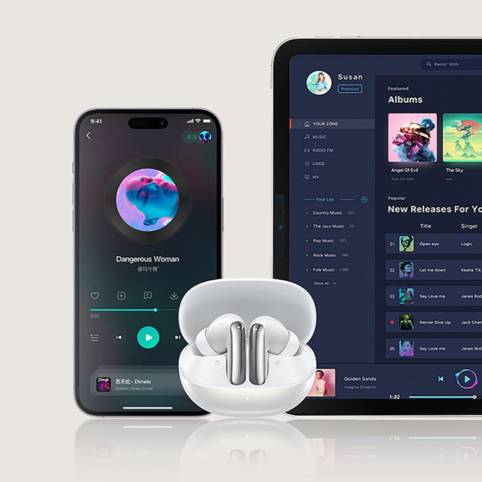 QCY MeloBuds N20 Безжични слушалки за уши с шумопотискане и ANC - бели