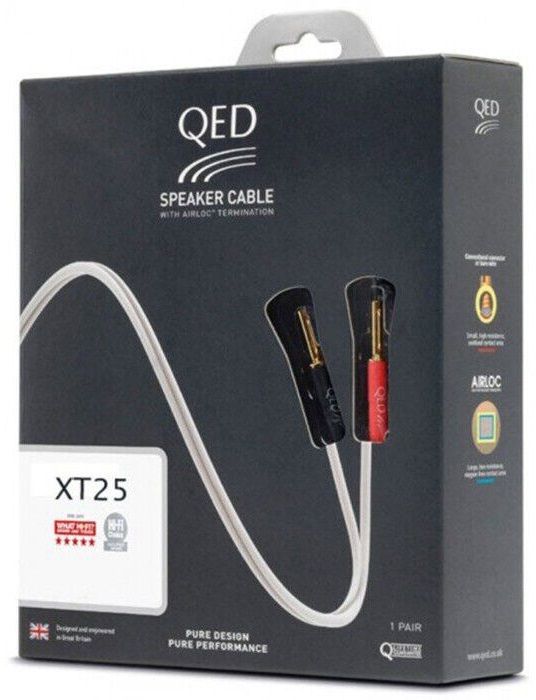 Кабели за колони QED - XT25, 2 m, 2 броя, бели
