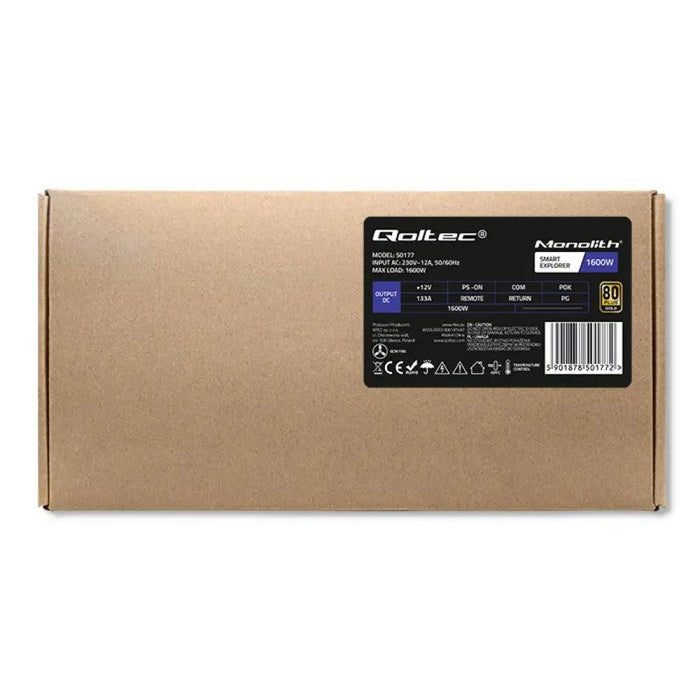 Qoltec 50177 PCI-E захранване Smart 1600W | 80 Plus Gold