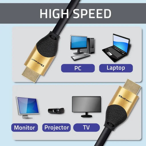 Qoltec 50354 HDMI v2.1 кабел Ултра висока скорост 8K | 60Hz