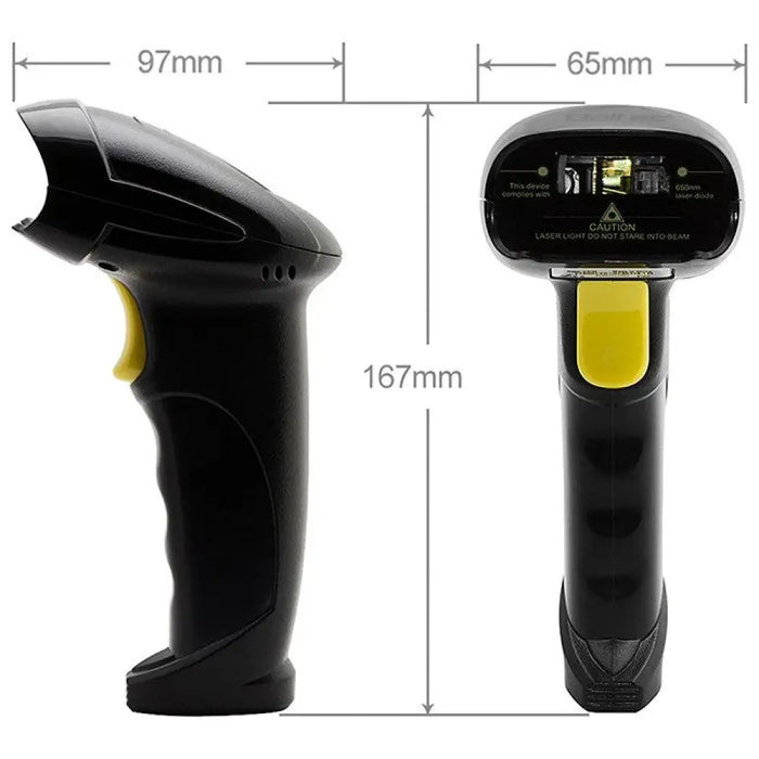 Qoltec 50876 Лазерен скенер 1D | USB | черен