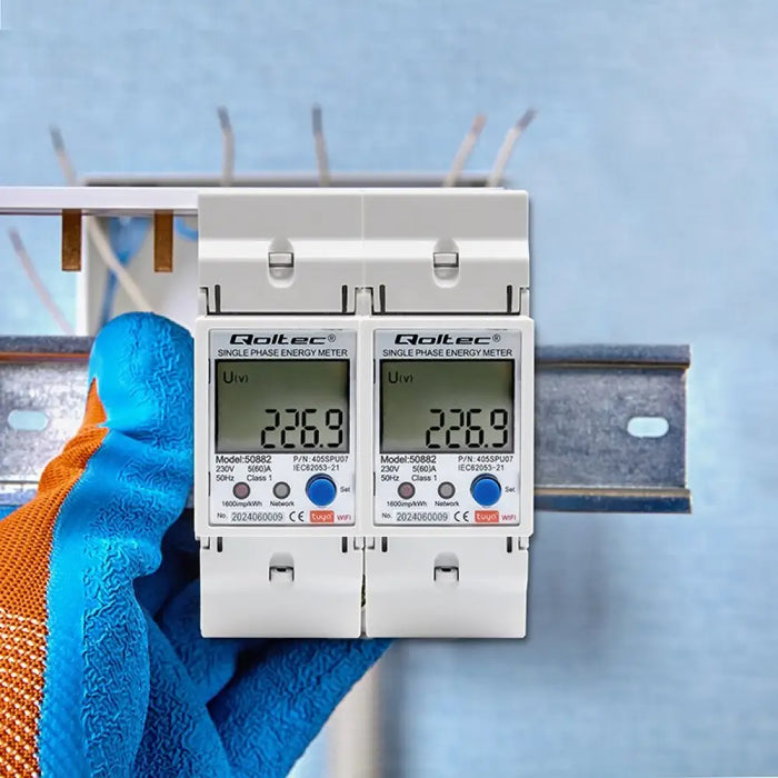 Qoltec 50882 Еднофазен електронен разход на енергия за DIN