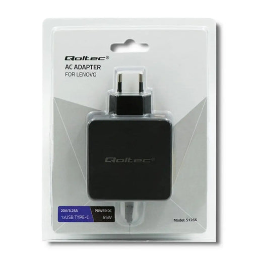 Qoltec 51766 Захранващ адаптер за Lenovo 65W | 20V |3.25A