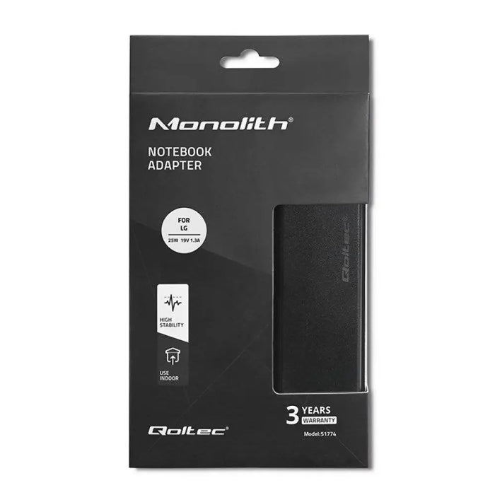 Qoltec 51774 Захранващ адаптер за LG монитор 25W | 1.3A