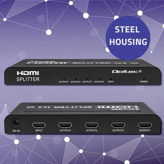 Qoltec 51798 активен HDMI сплитер 4 x HDMI 4K x 2K | 3,4
